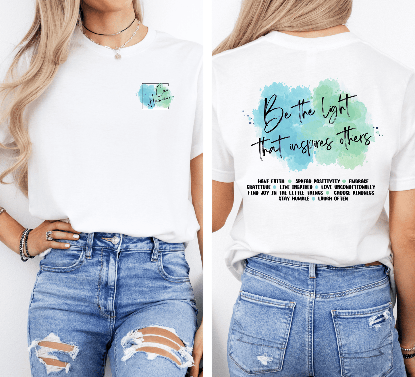 Be the Light that Inspires Others T-Shirt - Coco Harmonoco