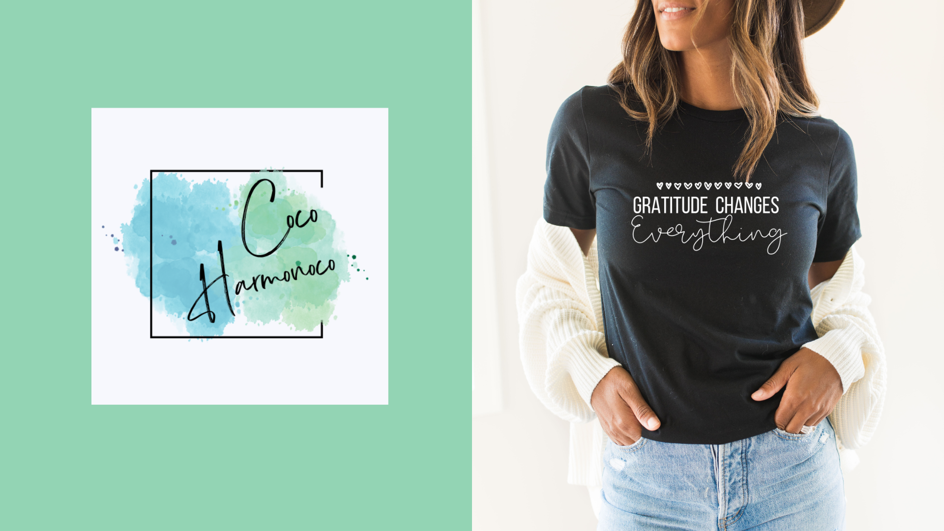 Load video: Video introducing Coco Harmonoco, a brand promoting positivity and inspiration with apparel, candles, notebooks, and more. The video highlights our commitment to sustainability and ethical manufacturing, featuring diverse women enjoying our products in uplifting settings.